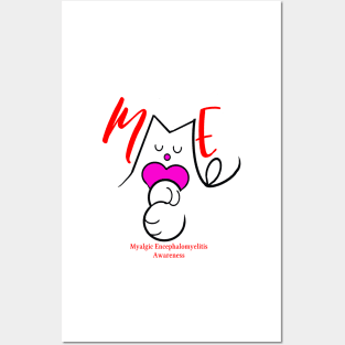 ME RED MYALGIC ENCEPHALOMYELITIS CFS CHRONIC ILLNESS AWARENESS Posters and Art